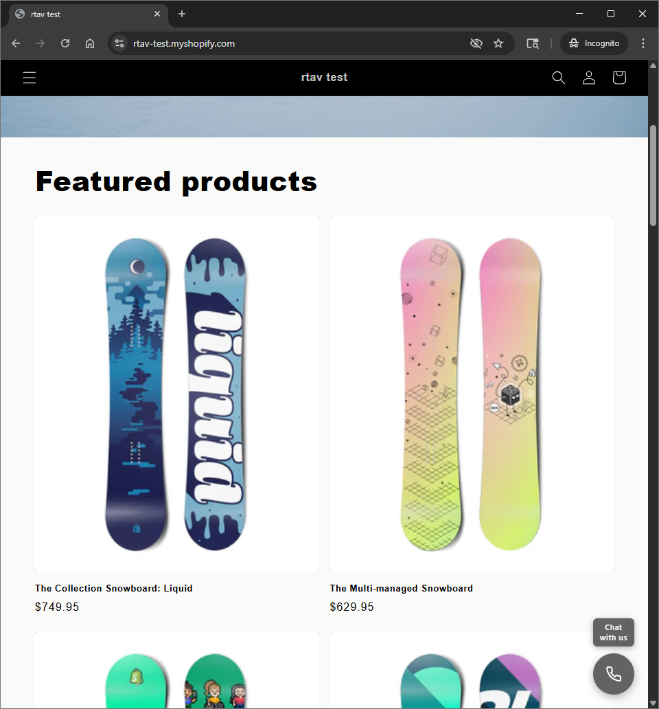 rtAV Video Chat Bot widget collapsed state